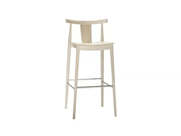 SMILE BQ0338 / BQ0349 - High beech stool with integrated cushion with footrest by Andreu World - view 2